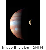 #20036 Stock Photography Of Jupiter And Io Its Volcanic Moon