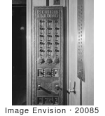 #20085 Stock Photo: Old Elevator Control Panel At The Richfield Oil Building