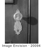 #20094 Stock Photo: Door Knob With The North Point Monument And Keyhole At The Balti