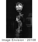 #20108 Stock Photo: Griffin Lamp On The Main Stair Newell At The Wilderstein