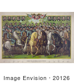 #20126 Stock Photography: Prominent Union And Confederate Generals And Statesmen On Horses