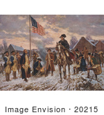 #20215 Stock Photography: George Washington On Horseback At Valley Forge