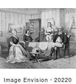#20220 Stock Photography: George And Martha Washington And Two Children