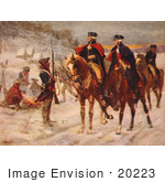 #20223 Stock Photography: George Washington And Marquis De Lafayette At Valley Forge