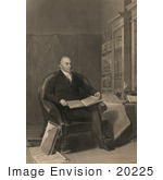 #20225 Stock Photography: President John Quincy Adams Reading In A Library