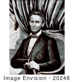 #20248 Historical Stock Photography: Abraham Lincoln Seated And Holding A Book
