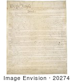 #20274 Historical Stock Photo Of The First Page Of The United States Constitution