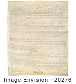#20276 Historical Stock Photo Of The Third Page Of The United States Constitution
