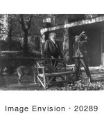 #20289 Historical Stock Photo: President Herbert Hoover And His Dog Outdoors For A Talking Motion Picture