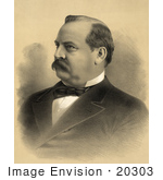 #20303 Historical Stock Photo Of A Portrait Of Grover Cleveland The 22nd President Of The Usa