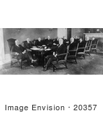 #20357 History Stock Photo Of President Warren G Harding And His Cabinet Officers In 1921