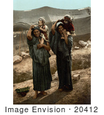 #20412 Historical Stock Photography Of Bedouins And Their Children In The Holy Land