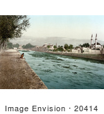 #20414 Historical Stock Photography Of The Stream Of Barada Damascus Holy Land Syria