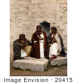#20415 Historical Stock Photography Of A Group Of Bedouin Men In The Holy Land