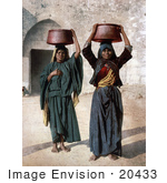#20433 Historical Stock Photography Of Two Female Milk Sellers In Siloam