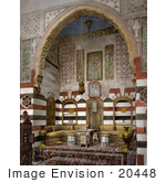 #20448 Historical Stock Photography Of The Living Room Interior Of A House In Damascus Holy Land Syria