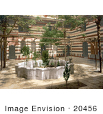 #20456 Historical Stock Photography Of The Courtyard Of A House In Damascus Holy Land Syria