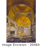 #20464 Stock Photography Of People In The Nave Of The Hagia Sophia