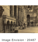 #20487 Historical Stock Photography Of The Interior Part Of The Nave In The Ayasofya Mosque