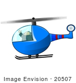 #20507 Clipart Of A Man Flying A Helicopter