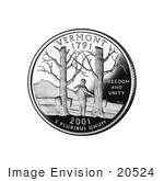 #20524 Stock Photography Of A Person With Sap Buckets Under Maple Trees Near Camel’S Hump Mountain On The Vermont State Quarter