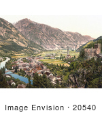 #20540 Historical Photochrome Stock Photography Of Landeck Tyrol Austria Austro-Hungary