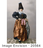 #20564 Historical Photochrome Stock Photography Of A Girl From Grodenthal Grodertal Tyrol Austria In Traditional Dress