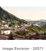 #20571 Historical Photochrome Stock Photography Of The Semmering Railway Semmering Station And Hotel Stephanie Styria Austria