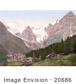 #20686 Historical Photochrome Stock Photography Of The Trafoi Hotel Tyrol Austria