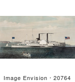 #20764 Stock Photography Of The Low Pressure Steamboat Isaac Newton On The Hudson River Ny
