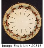 #20816 Stock Photography Of A Zoopraxiscope Motion Picture Disk Of A Man Riding A Galloping Horse