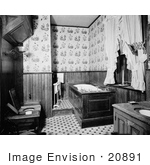 #20891 Stock Photography of a Historical Bathroom With Tub, Sink and Toilet at the Mary Mitchell House, Saint Louis, Missouri by JVPD