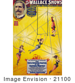 #21100 Stock Photography Of The Great Wallace Shows Circus Poster Of The Triple Revolving Trapeze Of The Sisters Vortex