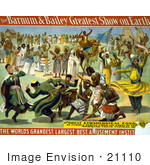 #21110 Stock Photography Of A Barnum And Bailey Poster Of Circus Entertainers Camels And Dancers