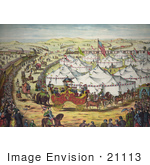 #21113 Stock Photography Of A Circus Parade Around The Big Top Tents