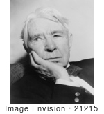#21215 Stock Photography Carl Sandburg Resting His Face In His Hand