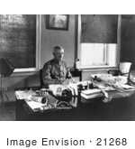 #21268 Stock Photography Of John Joseph Pershing Sitting At A Desk