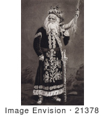 #21378 Historical Stock Photography Of Edwin Forrest As King Lear In The Play By William Shakespeare