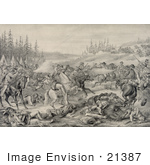 #21387 Historical Stock Photography Of The Capture And Death Of Sitting Bull At Standing Rock Indian Reservation