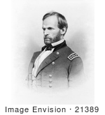 #21389 Historical Stock Photography Of William T Sherman In Uniform Facing To The Left
