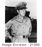 #21393 Historical Stock Photography Of Douglas Macarthur In His Military Hat And Uniform