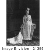 #21399 Stock Photography Of Ida Saxton Mckinley First Lady And Wife Of William Mckinley In A Stunning Dress With A Train