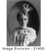 #21400 Stock Photography Of Ida Saxton Mckinley In A Lacy Dress With A Plumed Accessory In Her Hair