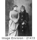 #21413 Stock Photography Of The Actress Sarah Bernhardt Standing Next To Lillie Langtry