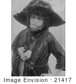 #21417 Stock Photography Of The Actress Sarah Bernhardt In A Feather Decorated Hat