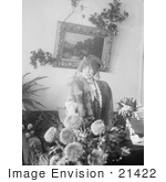 #21422 Stock Photography Of The Actress Sarah Bernhardt Wearing A Veil Over Her Face