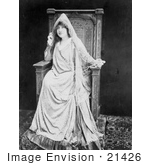 #21426 Stock Photography Of The Actress Sarah Bernhardt In Costume Sitting In A Chair