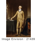 #21439 Stock Photography Of Alexander Hamilton Standing By A Table