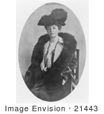#21443 Stock Photography Of Alice Roosevelt Longworth In A Feathered Hat And Fur Scarf In 1906