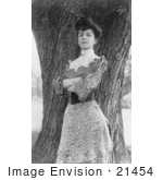 #21454 Stock Photography Of Alice Roosevelt Longworth Standing In Front Of A Tree With Her Arms Folded